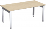 Schreibtisch höhenverstellbar, 1600x800x680-860, Ahorn/Silber