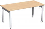 Schreibtisch höhenverstellbar, 1600x800x680-860, Buche/Silber