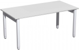 Schreibtisch höhenverstellbar, 1600x800x680-860, Lichtgrau/Silber