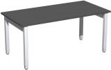 Schreibtisch höhenverstellbar, 1600x800x680-860, Onyx/Silber