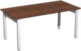 Schreibtisch höhenverstellbar, 1600x800x680-860, Nussbaum/Silber