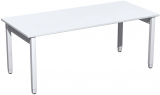 Schreibtisch höhenverstellbar, 1800x800x680-860, Weiß/Silber