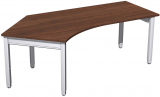 Schreibtisch 135Grd links höhenverstellbar, 2166x1130x680-860, Onyx/Silber