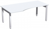 PC-Schreibtisch links höhenverstellbar, 1800x1000x680-860, Onyx/Silber