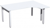 PC-Schreibtisch rechts höhenverstellbar, 1600x1200x680-860, Onyx/Silber