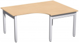 PC-Schreibtisch rechts höhenverstellbar, 1600x1200x680-860, Buche/Silber
