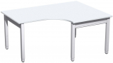 PC-Schreibtisch rechts höhenverstellbar, 1600x1200x680-860, Onyx/Silber