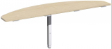 Anbautisch mit Stützfuß, inkl. Verkettungsmaterial, höhenverstellbar, 1800x500x680-860, Ahorn/Silber